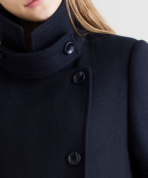 NOISE MAKER(ノイズメーカー)の「2WAYスタンドカラーロングコート【ヘリンボン】(その他アウター・レディース・ネイビー・38/36/34)」の10枚目の写真