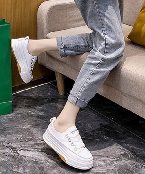 Futier land（フューティアランド）の「ミニマル厚底スニーカー（スニーカー・レディース・ホワイト/ブラック・35/36/37/38/39/40）」の15枚目の写真