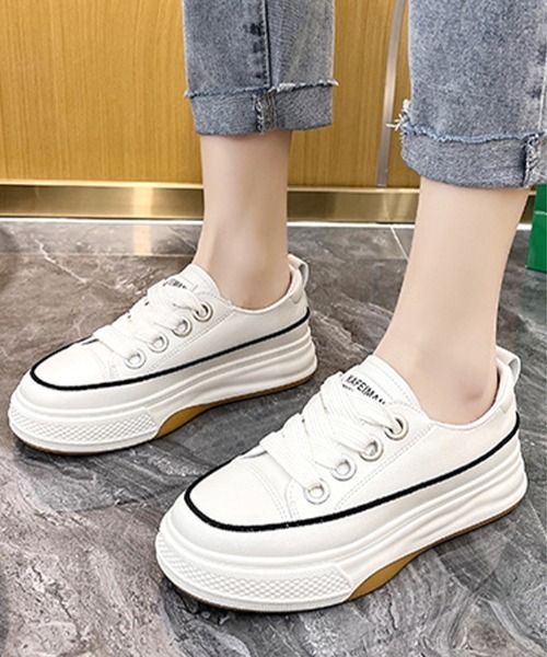 Futier land（フューティアランド）の「ミニマル厚底スニーカー（スニーカー・レディース・ホワイト/ブラック・35/36/37/38/39/40）」の10枚目の写真