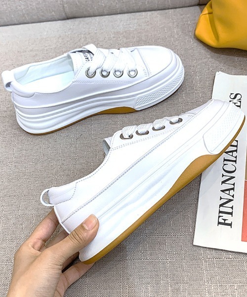 Futier land（フューティアランド）の「ミニマル厚底スニーカー（スニーカー・レディース・ホワイト/ブラック・35/36/37/38/39/40）」の16枚目の写真