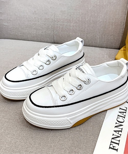 Futier land（フューティアランド）の「ミニマル厚底スニーカー（スニーカー・レディース・ホワイト/ブラック・35/36/37/38/39/40）」の8枚目の写真