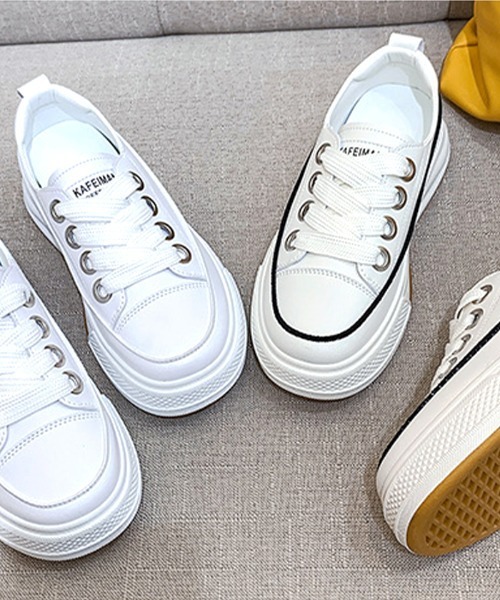 Futier land（フューティアランド）の「ミニマル厚底スニーカー（スニーカー・レディース・ホワイト/ブラック・35/36/37/38/39/40）」の4枚目の写真