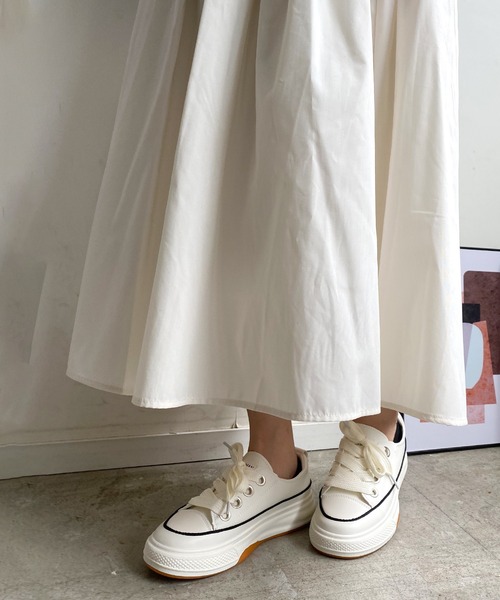 Futier land（フューティアランド）の「ミニマル厚底スニーカー（スニーカー・レディース・ホワイト/ブラック・35/36/37/38/39/40）」の18枚目の写真