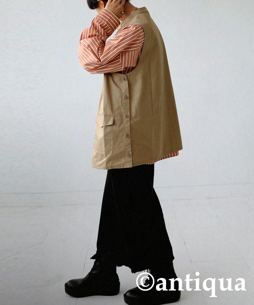 antiqua（アンティカ）の「サイドボタンベスト（ベスト・レディース・ブラック/ベージュ/カーキ・FREE）」の10枚目の写真