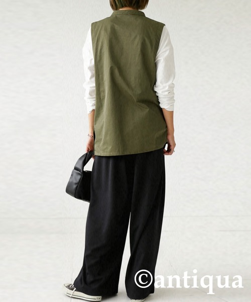 antiqua（アンティカ）の「サイドボタンベスト（ベスト・レディース・ブラック/ベージュ/カーキ・FREE）」の17枚目の写真