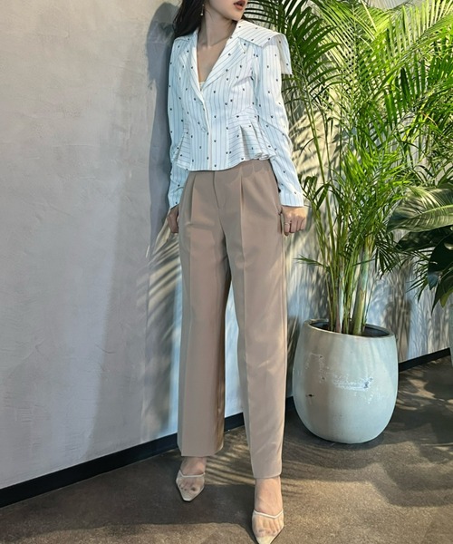 EIMY ISTOIRE（エイミーイストワール）の「ハイウエストセンタープレスワイドパンツ（その他パンツ・レディース・ブラック/ベージュ/ピンク/イエロー/ブルー/アイボリー・S/M/XS）」の18枚目の写真