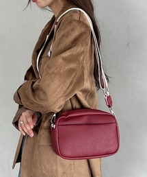 square leather shoulder bag/PUスクエアミニショルダーバッグ