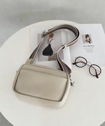 square leather shoulder bag／PUスクエアミニショルダーバッグ