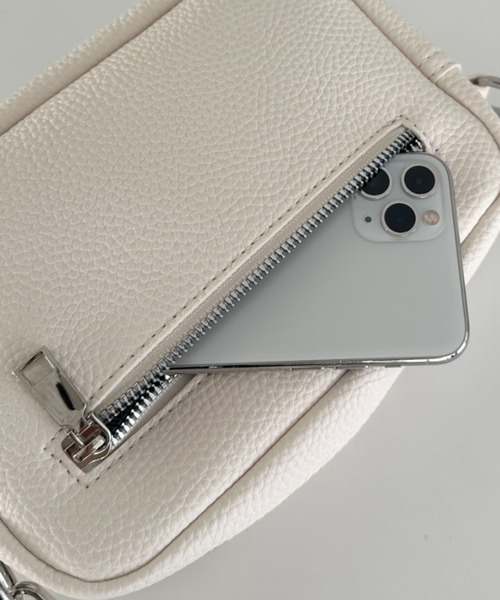 セール】square leather shoulder bag／PUスクエアミニ