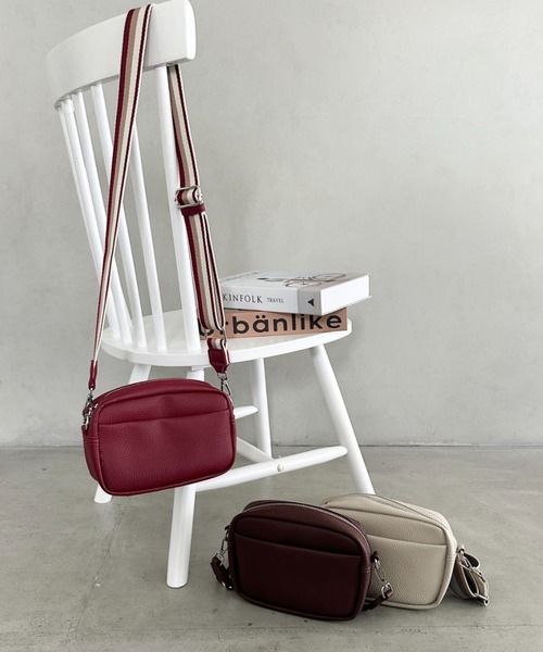 セール】square leather shoulder bag／PUスクエアミニショルダー