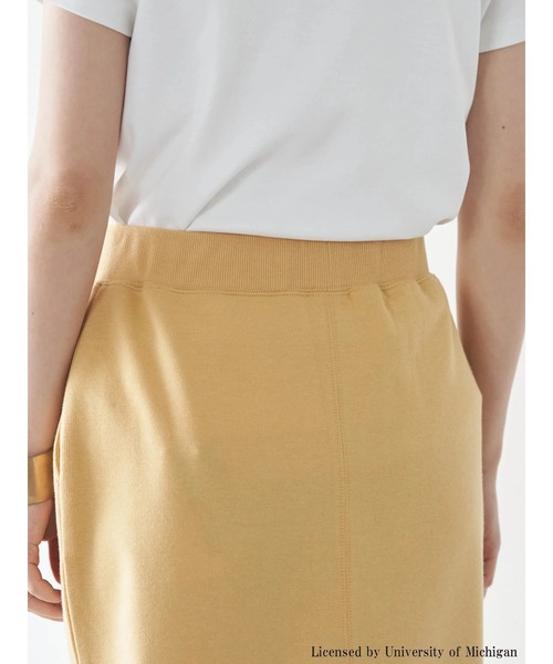 earth music&ecology（アースミュージックアンドエコロジー）の「別注 MICHIGAN ミニ裏毛タイトスカート（スカート・レディース・チャコールグレー/イエロー/ホワイト系その他・FREE）」の10枚目の写真