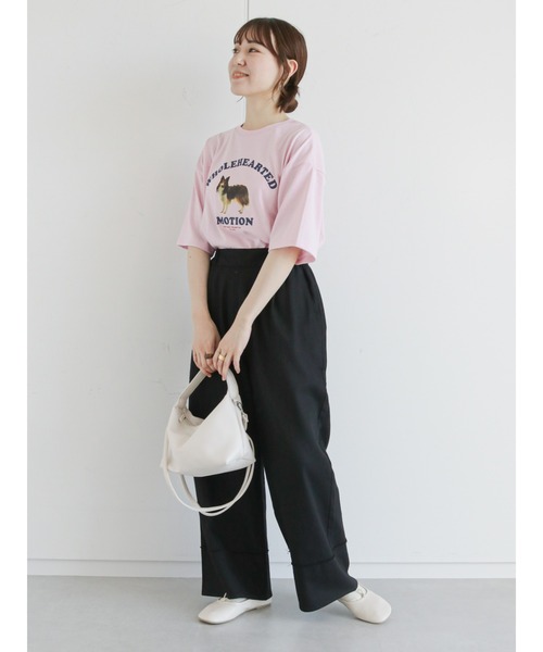 ehka sopo（エヘカソポ）の「裾切替タックワイドパンツ（その他パンツ・レディース・ブラック/ベージュ/キナリ・ﾌﾘ-）」の19枚目の写真
