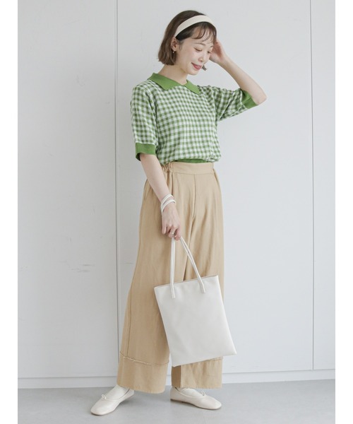 ehka sopo（エヘカソポ）の「裾切替タックワイドパンツ（その他パンツ・レディース・ブラック/ベージュ/キナリ・ﾌﾘ-）」の14枚目の写真