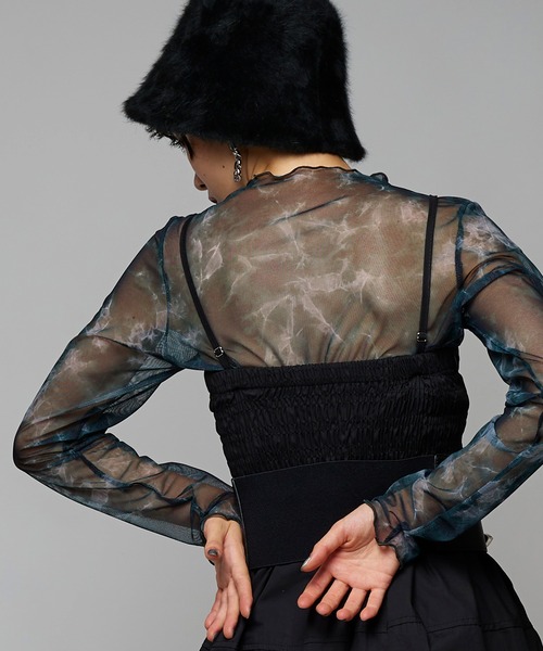 Narcissus（ナルシス）の「【WEBSTORE 限定商品】タイダイシースルートップ（シャツ/ブラウス・レディース・ブルー/グリーン・FREE）」の2枚目の写真