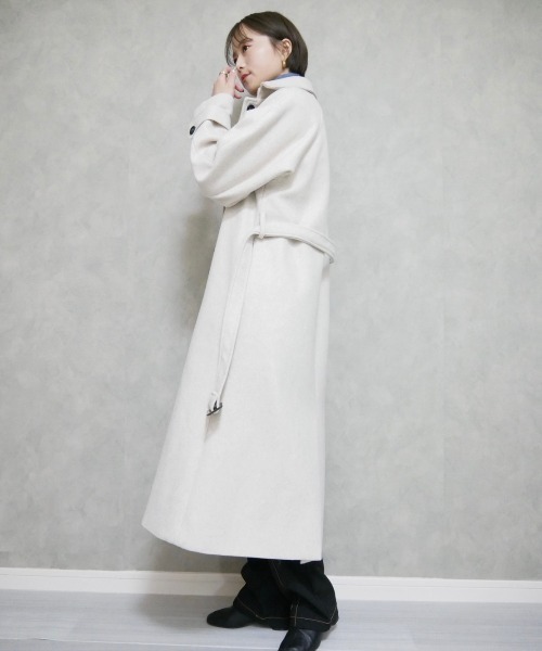 Reurie'（レウリィ）の「ステンカラーロングコート（ステンカラーコート・レディース・アイボリー・FREE）」の6枚目の写真