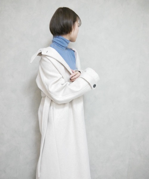 Reurie'（レウリィ）の「ステンカラーロングコート（ステンカラーコート・レディース・アイボリー・FREE）」の10枚目の写真