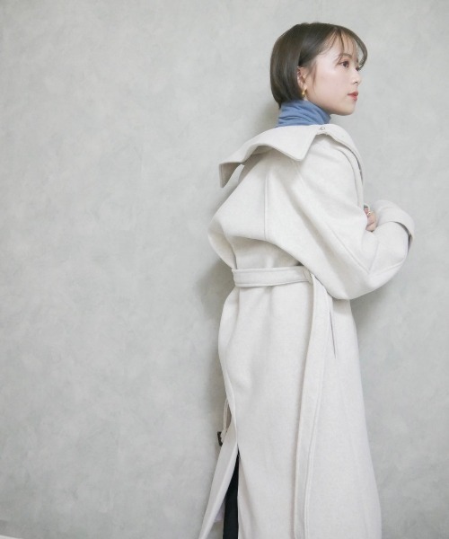 Reurie'（レウリィ）の「ステンカラーロングコート（ステンカラーコート・レディース・アイボリー・FREE）」の11枚目の写真