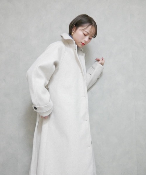 Reurie'（レウリィ）の「ステンカラーロングコート（ステンカラーコート・レディース・アイボリー・FREE）」の12枚目の写真