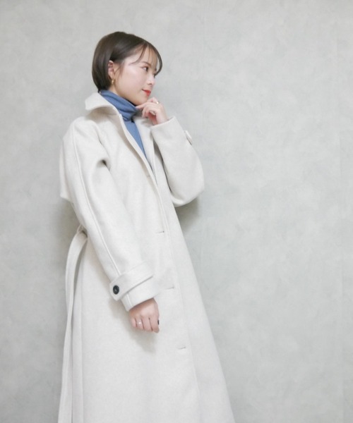 Reurie'（レウリィ）の「ステンカラーロングコート（ステンカラーコート・レディース・アイボリー・FREE）」の13枚目の写真