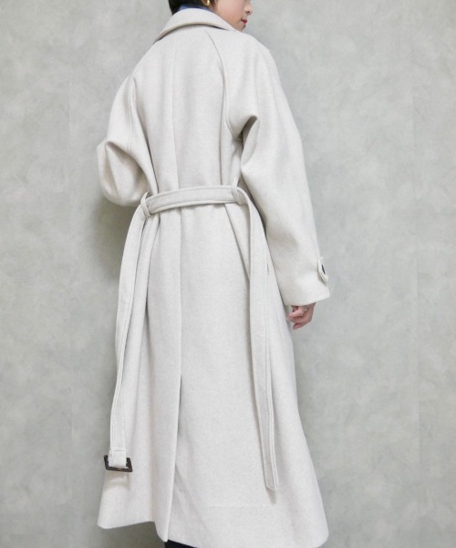 Reurie'（レウリィ）の「ステンカラーロングコート（ステンカラーコート・レディース・アイボリー・FREE）」の18枚目の写真
