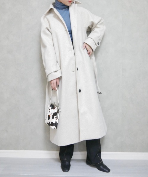 Reurie'（レウリィ）の「ステンカラーロングコート（ステンカラーコート・レディース・アイボリー・FREE）」の19枚目の写真