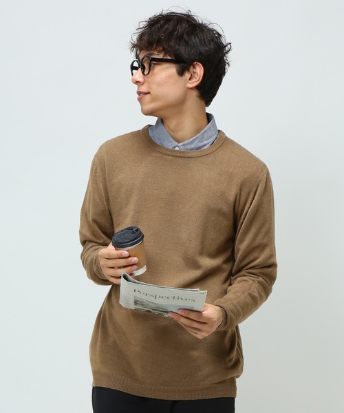 SAKAZEN（サカゼン）の「カシミヤタッチ クルーネック ニット セーター（ニット/セーター・メンズ・ワイン/ベージュ/ホワイト/ブルー/グレー/ダークグレー/ブラック/ブラウン/ネイビー・L/LL/M）」の6枚目の写真