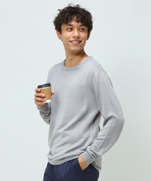 SAKAZEN（サカゼン）の「カシミヤタッチ クルーネック ニット セーター（ニット/セーター・メンズ・ワイン/ベージュ/ホワイト/ブルー/グレー/ダークグレー/ブラック/ブラウン/ネイビー・L/LL/M）」の4枚目の写真