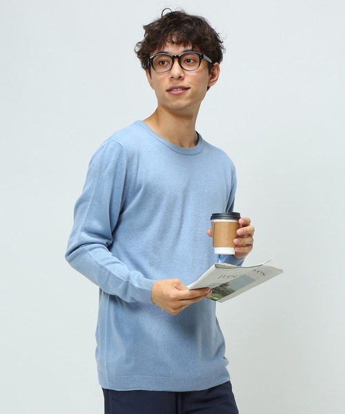SAKAZEN（サカゼン）の「カシミヤタッチ クルーネック ニット セーター（ニット/セーター・メンズ・ワイン/ベージュ/ホワイト/ブルー/グレー/ダークグレー/ブラック/ブラウン/ネイビー・L/LL/M）」の8枚目の写真