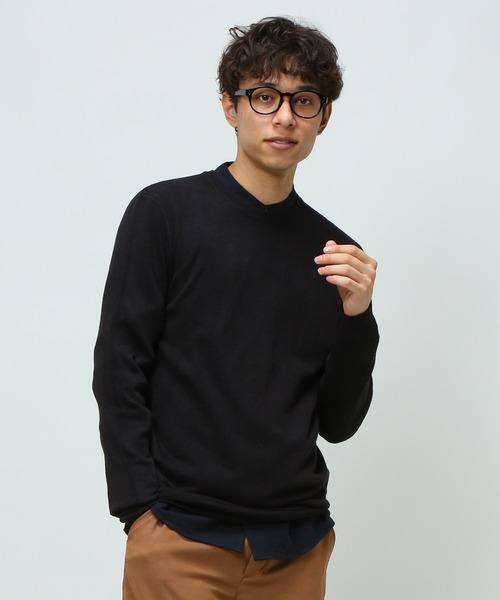 SAKAZEN（サカゼン）の「カシミヤタッチ クルーネック ニット セーター（ニット/セーター・メンズ・ワイン/ベージュ/ホワイト/ブルー/グレー/ダークグレー/ブラック/ブラウン/ネイビー・L/LL/M）」の3枚目の写真