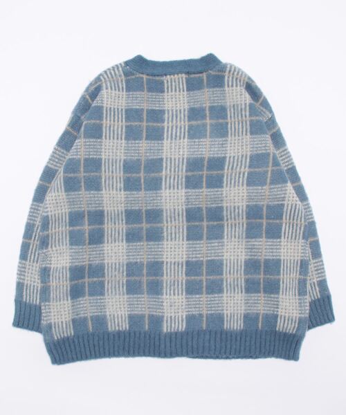 HONEYSUCKLE ROSE（ハニーサックルローズ）の「【HONEYSUCKLE ROSE】モヘア風起毛柄カーディガン（カーディガン/ボレロ・レディース・ブルー/グリーン/パープル/ブラウン・L/M）」の5枚目の写真