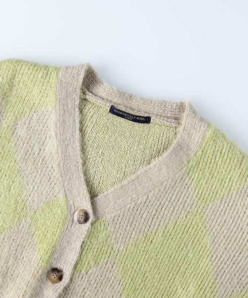 HONEYSUCKLE ROSE（ハニーサックルローズ）の「【HONEYSUCKLE ROSE】モヘア風起毛柄カーディガン（カーディガン/ボレロ・レディース・ブルー/グリーン/パープル/ブラウン・L/M）」の15枚目の写真