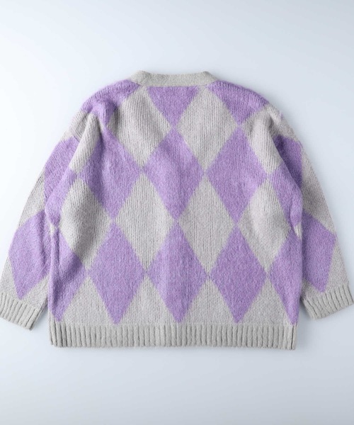 HONEYSUCKLE ROSE（ハニーサックルローズ）の「【HONEYSUCKLE ROSE】モヘア風起毛柄カーディガン（カーディガン/ボレロ・レディース・ブルー/グリーン/パープル/ブラウン・L/M）」の19枚目の写真