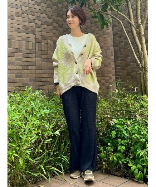 HONEYSUCKLE ROSE（ハニーサックルローズ）の「【HONEYSUCKLE ROSE】モヘア風起毛柄カーディガン（カーディガン/ボレロ・レディース・ブルー/グリーン/パープル/ブラウン・L/M）」の20枚目の写真