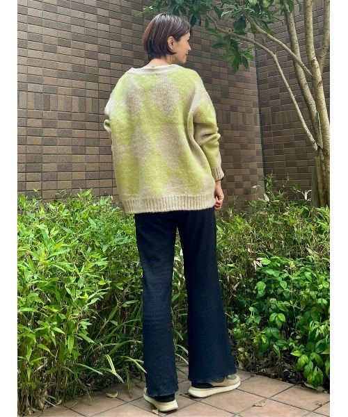 HONEYSUCKLE ROSE（ハニーサックルローズ）の「【HONEYSUCKLE ROSE】モヘア風起毛柄カーディガン（カーディガン/ボレロ・レディース・ブルー/グリーン/パープル/ブラウン・L/M）」の21枚目の写真