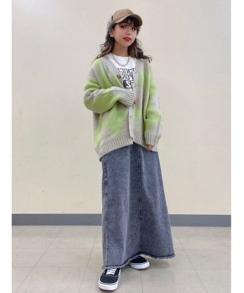 HONEYSUCKLE ROSE（ハニーサックルローズ）の「【HONEYSUCKLE ROSE】モヘア風起毛柄カーディガン（カーディガン/ボレロ・レディース・ブルー/グリーン/パープル/ブラウン・L/M）」の22枚目の写真