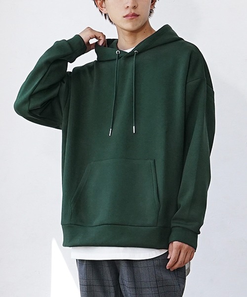 MinoriTY(マイノリティ)の「【MinoriTY】もちもちポンチ素材立体フードオーバーサイズパーカー フーディー メンズ 秋ルーズシルエット(パーカー・メンズ・ブラック/ダークグリーン/パープル/アイボリー/モカ・S/M/L)」の19枚目の写真