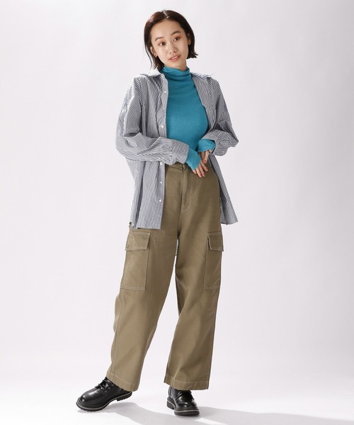 niko and...（ニコアンド）の「テンセル混シアータートルプルオーバー（Tシャツ/カットソー・レディース・ブラック/オフホワイト/オレンジ/ブルー/グリーン・MEDIUM/LARGE）」の9枚目の写真