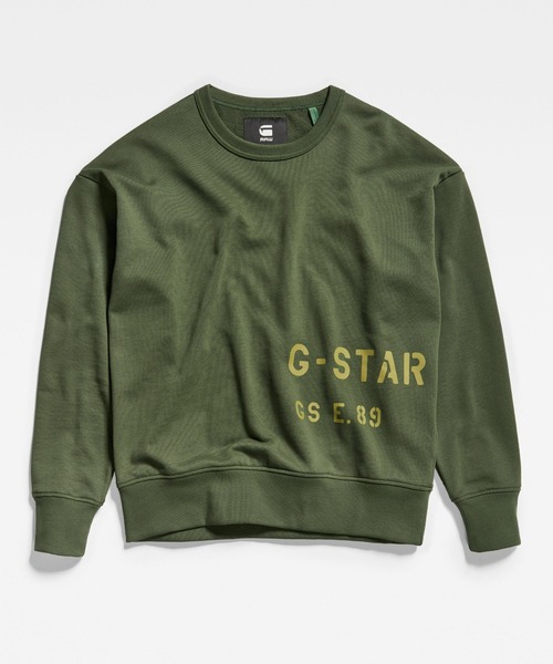 G-STAR（ジースター）の「MULTI GRAPHIC OVERSIZED SWEATER/オーバーサイズミリタリーステンシルロゴスウェット（スウェット・メンズ・ブルー系その他/ダークグリーン/ダークブラック・X-SMALL/SMALL/MEDIUM/LARGE/X-LARGE）」の8枚目の写真