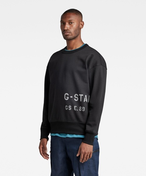 G-STAR（ジースター）の「MULTI GRAPHIC OVERSIZED SWEATER/オーバーサイズミリタリーステンシルロゴスウェット（スウェット・メンズ・ブルー系その他/ダークグリーン/ダークブラック・X-SMALL/SMALL/MEDIUM/LARGE/X-LARGE）」の7枚目の写真