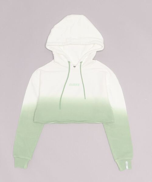 Guess（ゲス）の「Anise Ombre Cropped Hoodie（パーカー・レディース・ライトグリーン/イエロー/ピンク・LARGE/SMALL/MEDIUM/X-SMALL）」の12枚目の写真