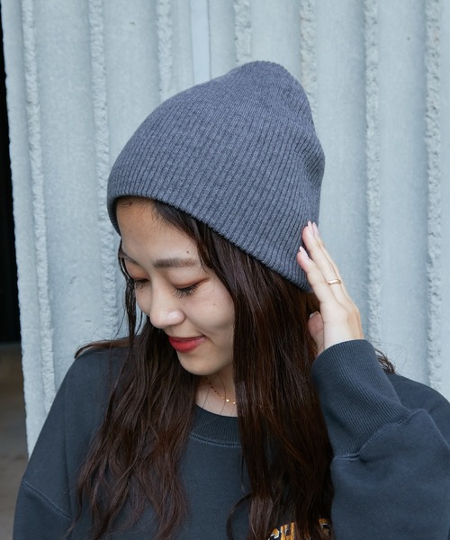 CIAOPANIC TYPY(チャオパニックティピー)の「リブニット帽(ニットキャップ/ビーニー・レディース・アイボリー/ブラック/グレー・ONE SIZE)」の9枚目の写真