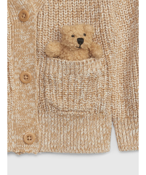 GAP（ギャップ）の「ブラナンベア ポケットセーターカーディガン (ベビー)（カーディガン/ボレロ・キッズ・オフホワイト/グレー/ブラウン・3-6M/6-12M/12-18M/18-24M）」の9枚目の写真