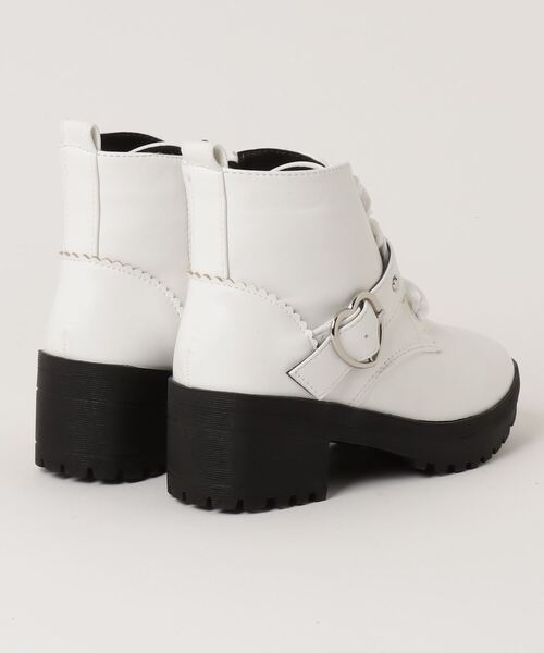 algy（アルジー）の「ALGY アルジー キッズ リボンレースアップショートブーツ 3449（ブーツ・キッズ・ホワイト/ブラック・21.0cm/22.0cm/23.0cm/24.0cm/20.0cm）」の3枚目の写真