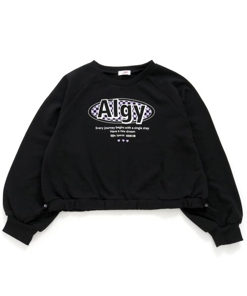 algy(アルジー)の「裾ドロストトレーナー(スウェット・キッズ・オフホワイト/サックスブルー/ブラック・SMALL/X-SMALL/XX-SMALL/MEDIUM)」の3枚目の写真
