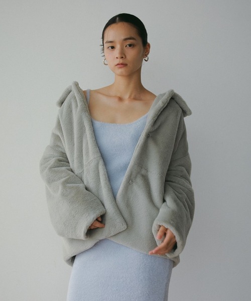 e/rm（イーアールエム）の「ファージャケット（その他アウター・レディース・ブラウン系その他/ネイビー/ベージュ/ライトグレー/チャコールグレー/グレー系その他2・FREE）」の8枚目の写真