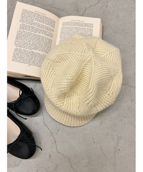 PHILLY（フィリー）の「ニットキャスケット（キャスケット・レディース・アイボリー/ブラック・FREE）」の4枚目の写真