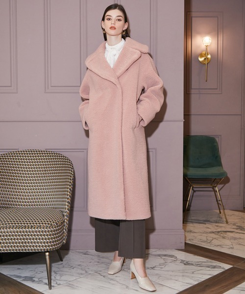 EIMY ISTOIRE（エイミーイストワール）の「ボリュームカラーボアチェスターコート（チェスターコート・レディース・ピンク/ホワイト・FREE）」の11枚目の写真