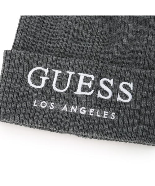 Guess（ゲス）の「Logo Beanie（ニットキャップ/ビーニー・メンズ・グレー/ブラック・MEDIUM）」の4枚目の写真