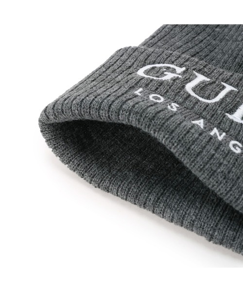 Guess（ゲス）の「Logo Beanie（ニットキャップ/ビーニー・メンズ・グレー/ブラック・MEDIUM）」の6枚目の写真