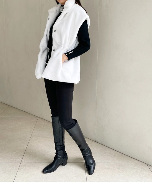 StyleSea（スタイルシー）の「ファーベスト（ベスト・レディース・ホワイト/ベージュ・FREE）」の18枚目の写真